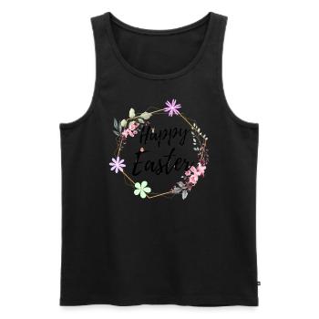 Frohe Ostern - Männer Premium Bio Tank Top - Schwarz - Vorne - Michal (187cm)