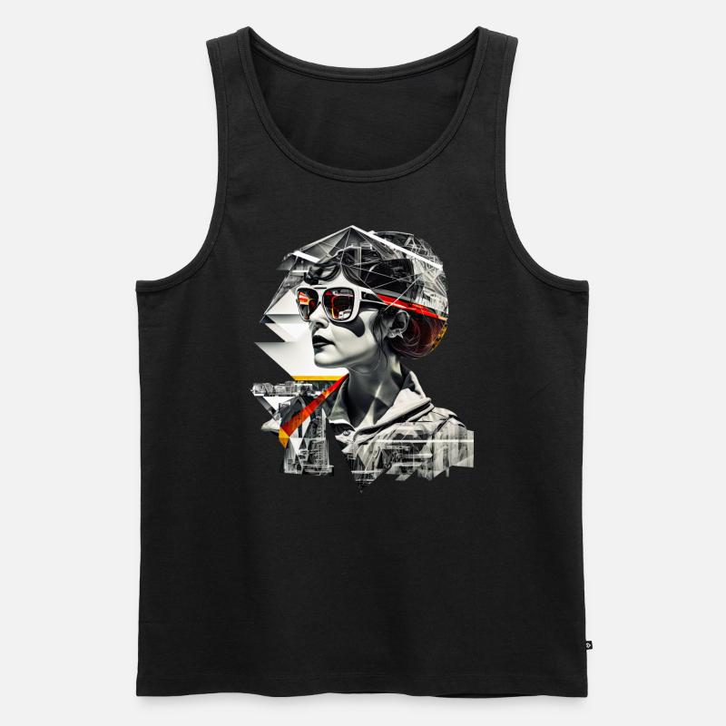 Retro Flash No47 - Männer Premium Bio Tank Top - Schwarz