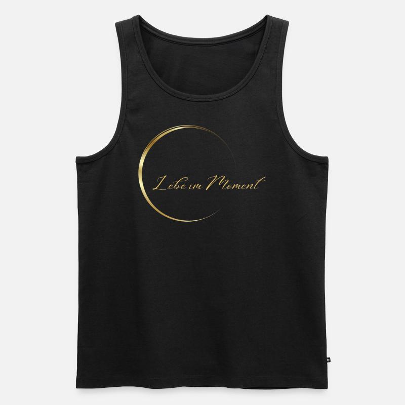Lebe im Moment Logo,Design - Männer Premium Bio Tank Top - Schwarz