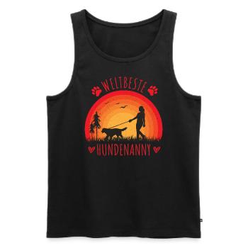 Weltbeste Hundenanny Hundesitter - Männer Premium Bio Tank Top - Schwarz - Vorne - Michal (187cm)