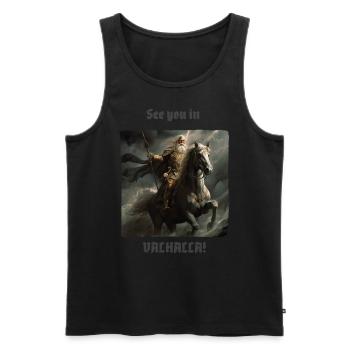 Odin on Warhorse : Rendez-vous au Valhalla ! - Débardeur bio Premium Homme - noir - Devant - AI Model Male 178 light (178cm)