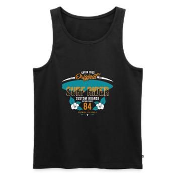 Santa Cruz Beach California Retro Surfer T-Shirt - Débardeur bio Premium Homme - noir - Devant - Michal (187cm)