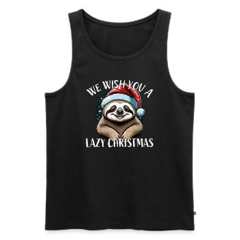 Weihnachtsfaultier We wish you a lazy Christmas - Männer Premium Bio Tank Top - Schwarz - Vorne - AI Model Male 178 light (178cm)