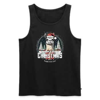 Christmas llama llamazing Christmas - Men's Premium Organic Tank Top - black - Front - Michal (187cm)