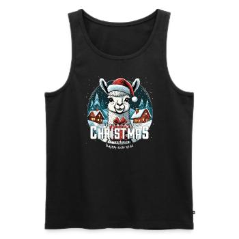 Christmas Llama Fa La La La Lama Christmas - Men's Premium Organic Tank Top - black - Front - Michal (187cm)