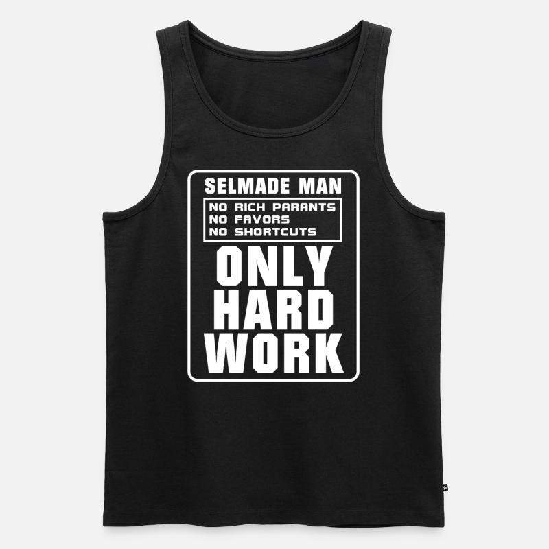 Only Hard Work - Männer Premium Bio Tank Top - Schwarz