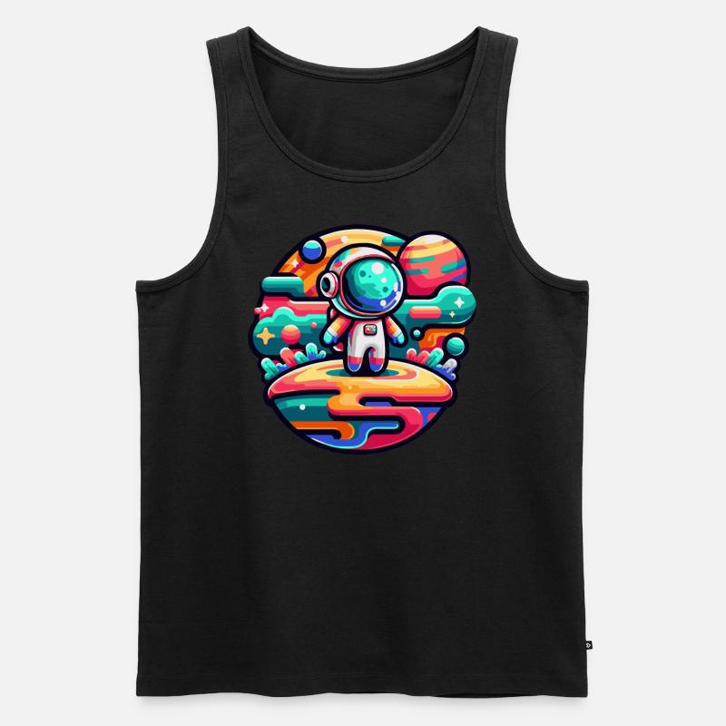 Kleiner Astronaut - Männer Premium Bio Tank Top - Schwarz