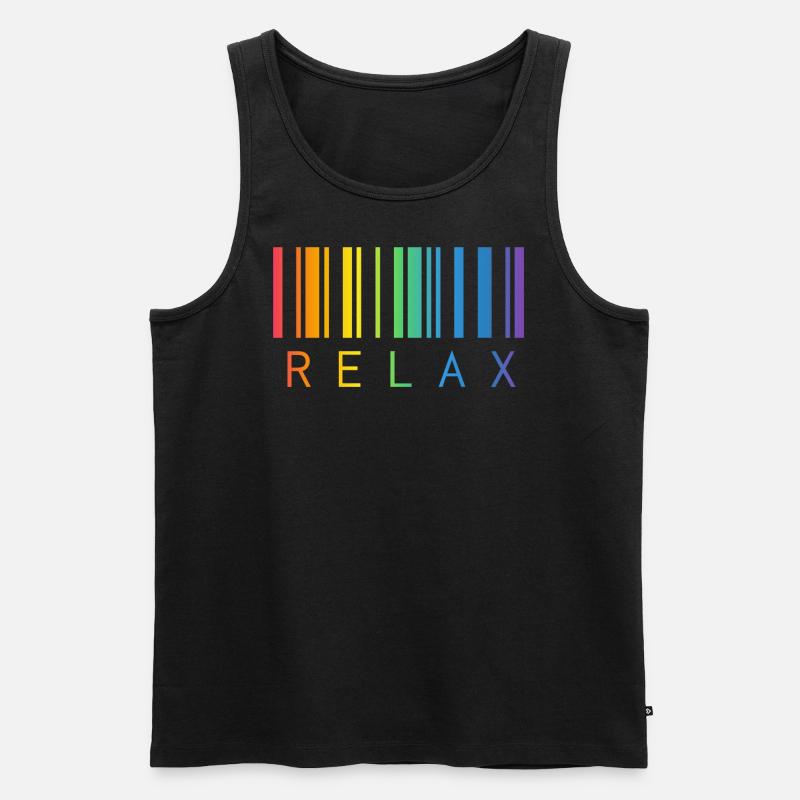 RELAX BARCODE STRICHCODE - Men's Premium Organic Tank Top - black