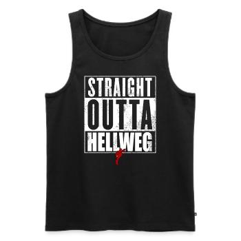 Straight Outta Hellweg - Männer Premium Bio Tank Top - Schwarz - Vorne - Michal (187cm)