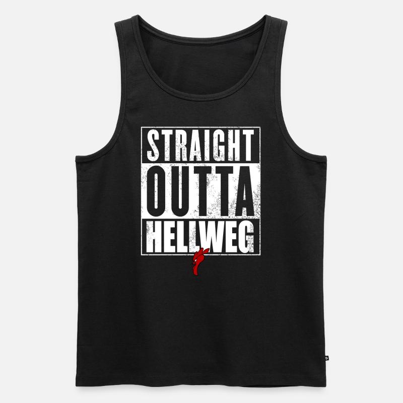 Straight Outta Hellweg - Männer Premium Bio Tank Top - Schwarz