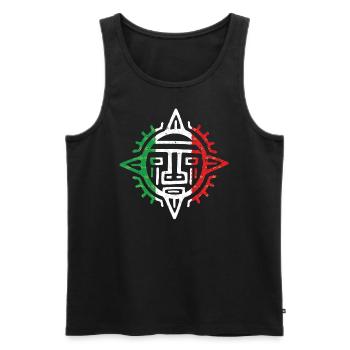 Alte mexikanische Sonne Maya Azteken Azteken König Maske - Männer Premium Bio Tank Top - Schwarz - Vorne - AI Model Male 178 light (178cm)