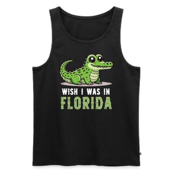 J’aimerais être dans le parc national des Everglades en Floride - Débardeur bio Premium Homme - noir - Devant - AI Model Male 178 light (178cm)