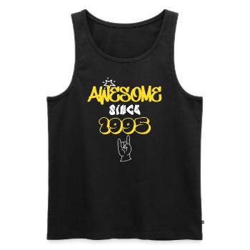 Awesome since 1995 graffiti style - Men's Premium Organic Tank Top - black - Front - AI Model Male 178 light (178cm)