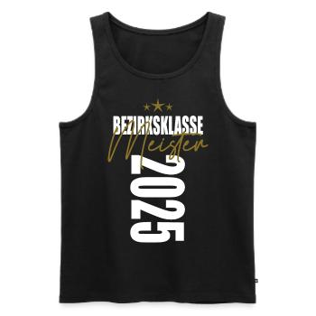 Meister Bezirksklasse 2025 Aufstiegstrikot - Männer Premium Bio Tank Top - Schwarz - Vorne - Michal (187cm)