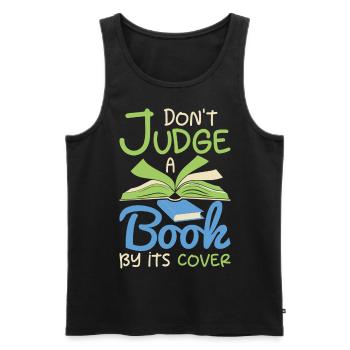 Buch Bücher Bibliothek Literatur Lesen Read Books - Männer Premium Bio Tank Top - Schwarz - Vorne - Michal (187cm)