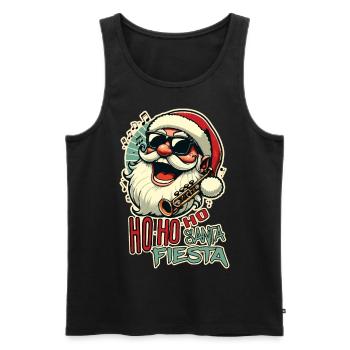 Cooler lustiger Weihnachtsmann mit Sonnenbrille (Ho-ho-ho) - Männer Premium Bio Tank Top - Schwarz - Vorne - AI Model Male 178 light (178cm)