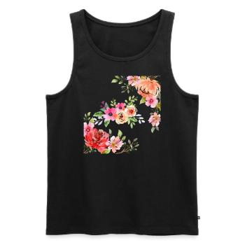 Fleur - Débardeur bio Premium Homme - noir - Devant - Michal (187cm)