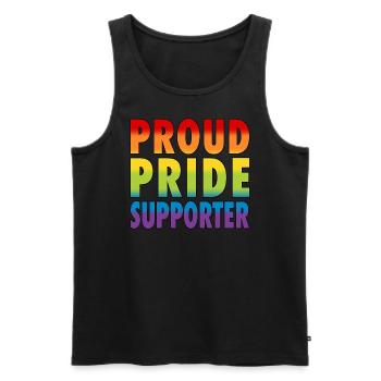 LGBTQ Proud Pride Supporter CSD Pride Unterstützer - Männer Premium Bio Tank Top - Schwarz - Vorne - Michal (187cm)