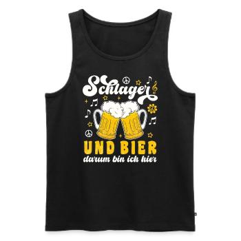 Schlager Und Bier 70er Jahre Schlager Party - Männer Premium Bio Tank Top - Schwarz - Vorne - Michal (187cm)