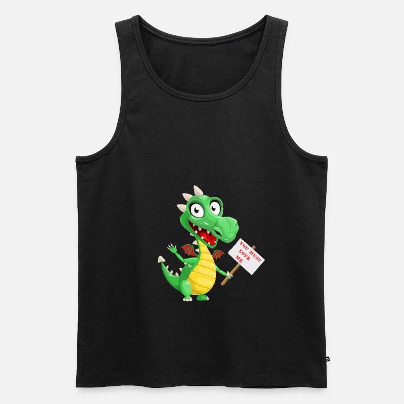Gute Laune Drache - Männer Premium Bio Tank Top - Schwarz