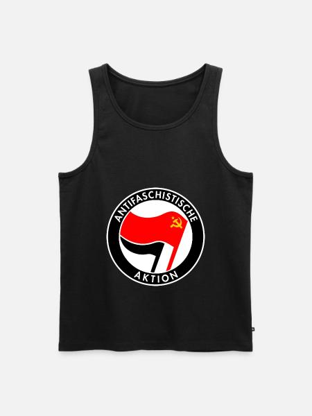 Antifa Logo – Hammer & Sichel - Männer Premium Bio Tank Top - Schwarz