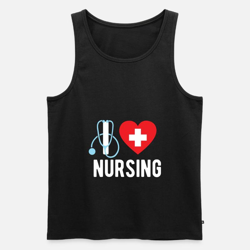 Krankenschwester/ Krankenpfleger Nurse Geschenk - Männer Premium Bio Tank Top - Schwarz