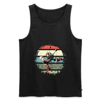 Quadrocopter Drohne mit Retro Sunset Vintage - Männer Premium Bio Tank Top - Schwarz - Vorne - AI Model Male 178 light (178cm)