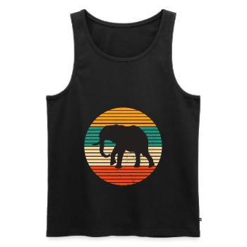 Elefant Elephant Tier Safari Wildnis Zoo Geschenk - Männer Premium Bio Tank Top - Schwarz - Vorne - Michal (187cm)