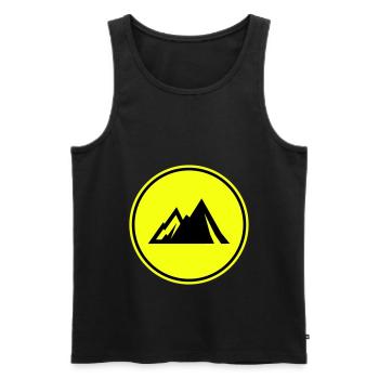 Berge Mountains icon - Männer Premium Bio Tank Top - Schwarz - Vorne - Michal (187cm)