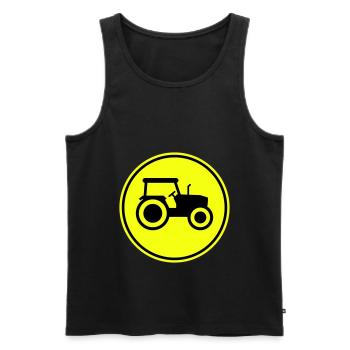 Silhouette de l’icône du tracteur - Débardeur bio Premium Homme - noir - Devant - Michal (187cm)