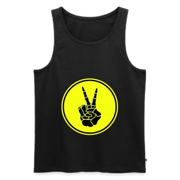 Hand frieden skelett - Männer Premium Bio Tank Top - Schwarz - Vorne - Michal (187cm)