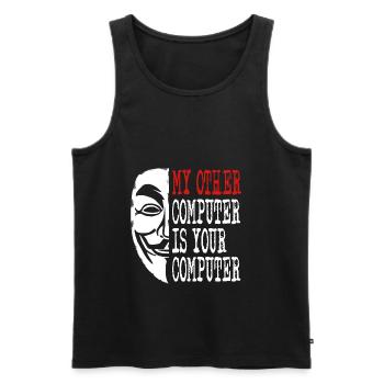 Hacker - My other computer is yours - Men's Premium Organic Tank Top - black - Front - AI Model Male 178 light (178cm)