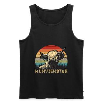 Muhviestar - Männer Premium Bio Tank Top - Schwarz - Vorne - AI Model Male 178 light (178cm)
