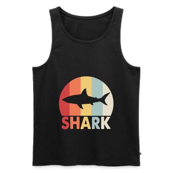 Shark - Männer Premium Bio Tank Top - Schwarz - Vorne - AI Model Male 178 light (178cm)