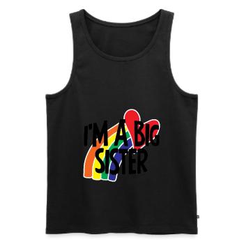 Big Sister Rainbow Im une grande famille de soeur - Débardeur bio Premium Homme - noir - Devant - Michal (187cm)