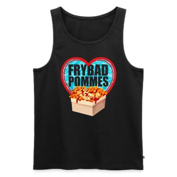 Freibad Pommes Liebe - Männer Premium Bio Tank Top - Schwarz - Vorne - Michal (187cm)