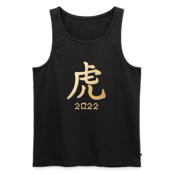 Tiger Horoskop Sternzeichen Tierkreiszeichen 2022 - Männer Premium Bio Tank Top - Schwarz - Vorne - AI Model Male 178 light (178cm)