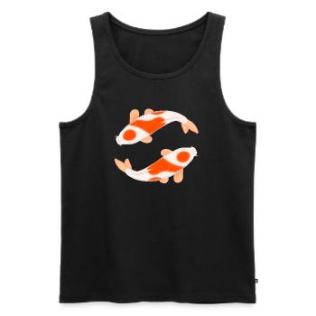 Fische Koi Horoskop Sternzeichen Tierkreiszeichen - Männer Premium Bio Tank Top - Schwarz - Vorne - AI Model Male 178 light (178cm)
