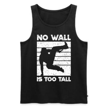 Dictons de Parkour | Idées cadeaux de sports freerunning - Débardeur bio Premium Homme - noir - Devant - Michal (187cm)