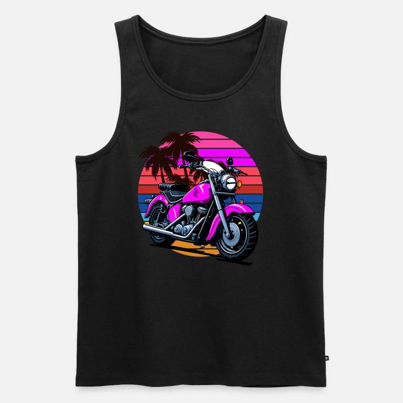 Retro-Motorrad - Männer Premium Bio Tank Top - Schwarz