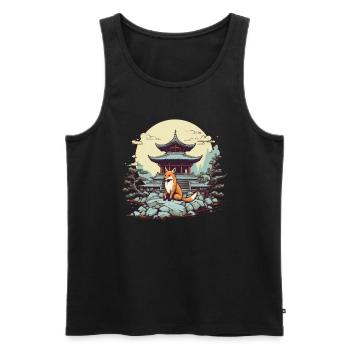 Fuchs Japan Inari Tempel Kami Nippon Shinto - Männer Premium Bio Tank Top - Schwarz - Vorne - AI Model Male 178 light (178cm)