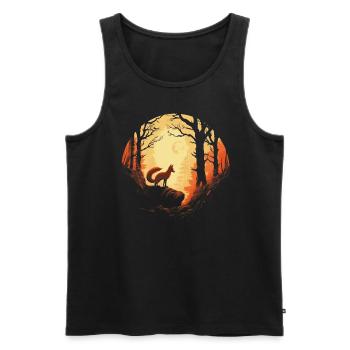 Fox Forest Moon Fable Mythical Fairy Tale - Men's Premium Organic Tank Top - black - Front - Michal (187cm)