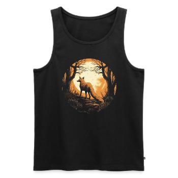 Fox Forest Moon Fable Mythical Fairy Tale - Men's Premium Organic Tank Top - black - Front - Michal (187cm)