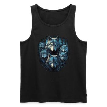 Hund Wolf Werwolf Cerberus Höllenhund mythos - Männer Premium Bio Tank Top - Schwarz - Vorne - AI Model Male 178 light (178cm)