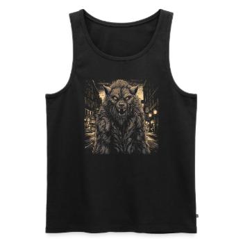 Mythe du chien-loup-garou, Cerberus, Hellhound - Débardeur bio Premium Homme - noir - Devant - Michal (187cm)