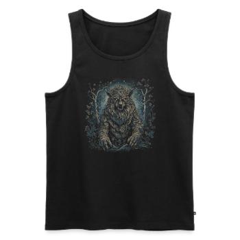 Dog Wolf Werewolf Cerberus Hellhound myth - Men's Premium Organic Tank Top - black - Front - Michal (187cm)