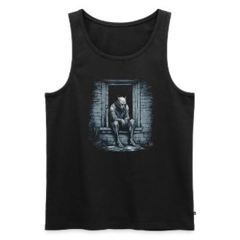 Dog Wolf Werewolf Cerberus Hellhound myth - Men's Premium Organic Tank Top - black - Front - AI Model Male 178 light (178cm)
