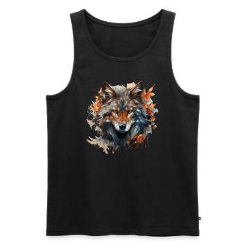 Chien, loup, loup-garou, cerbère, mythe de - Débardeur bio Premium Homme - noir - Devant - Michal (187cm)