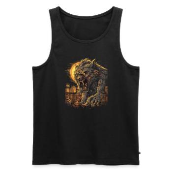 Hund Wolf Werwolf Cerberus Höllenhund mythos - Männer Premium Bio Tank Top - Schwarz - Vorne - AI Model Male 178 light (178cm)