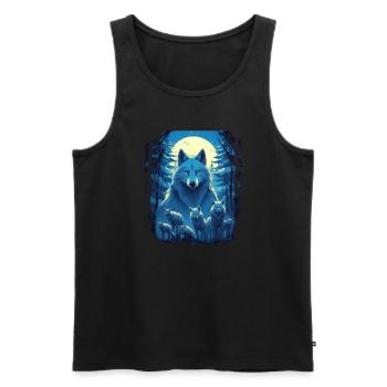 Dog Wolf Werewolf Cerberus Hellhound myth - Men's Premium Organic Tank Top - black - Front - Michal (187cm)